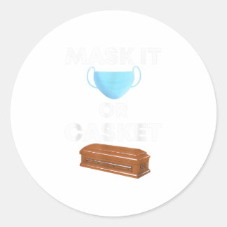 Masker IT of Casket Funny Ronde Sticker