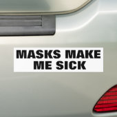 Masker maakt me ziek bumpersticker (Op auto)