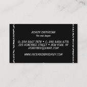 Masker Maker Face Covering Designer Black Visitekaartje (Achterkant)