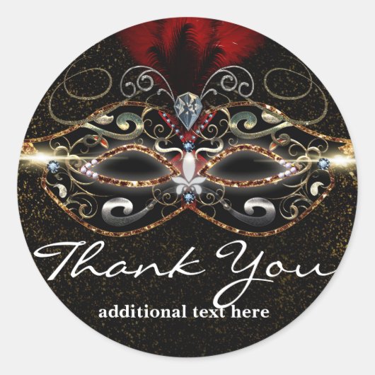 Masker Masker Rood Elegant Feest Favor Sticker (Voorkant)