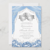 Masker Masquerade Lichtblauwe Quinceanera Kaart (Voorkant)