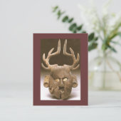 Masker met Antlers Native American Fine Art Briefkaart (Staand voorkant)