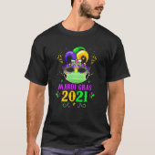 Masker met gezichtsmasker Mardi Gras 2021 Quaranti T-shirt (Voorkant)