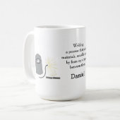 Masker met naam koffiemok (Voorkant links)