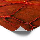  masker met Oranje veren op rode achtergrond Poster (Hoek)