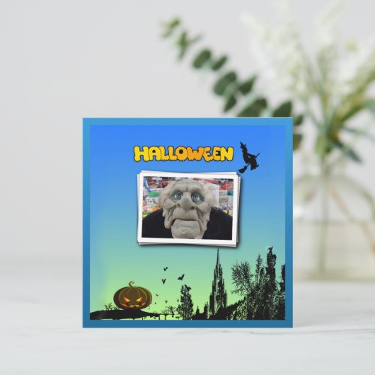 Masker Old Man, Flying Witch & Jack o Lantern Invi Kaart (Staand voorkant)