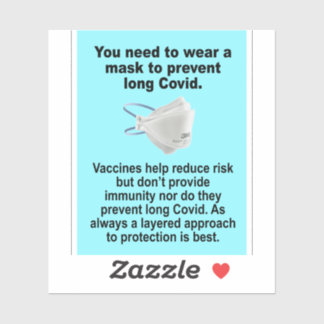 masker om lange Covid vinyl sticker te vermijden