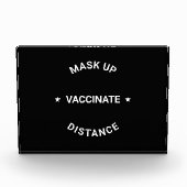 Masker omhoog, Afstand, vaccineer moderne typograf Fotoblokken (Voorkant)