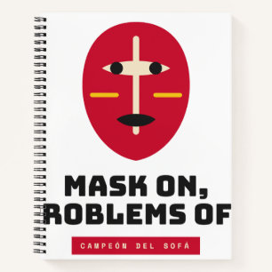 Masker Op Problemen Uit Bank Kampioen Grappig Noti Notitieboek
