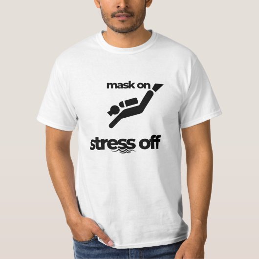 Masker op stress van T-shirt, duiker T-shirt (Voorkant)