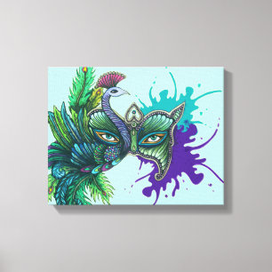 Masker - Peacock Canvas Afdruk