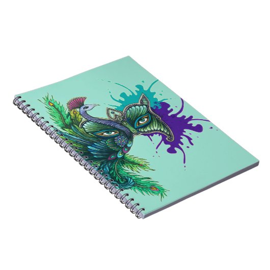 Masker - Peacock Notitieboek (Rechterzijde)