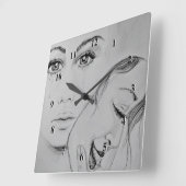 Masker - Potlood Tekening Vierkante Klok (Hoek)