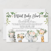 Masker Safari Animals Virtual Baby shower Kaart (Voorkant)