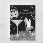 Masker & Silver Jewel Lace Bachelorette Party nodi Kaart (Voorkant)