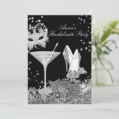 Masker & Silver Jewel Lace Bachelorette Party nodi Kaart (Staand voorkant)