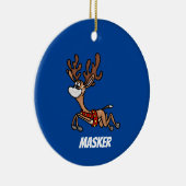 Masker the Reindeer Kerstversier Keramisch Ornament (Rechts)