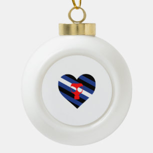Masker trots keramische bal ornament