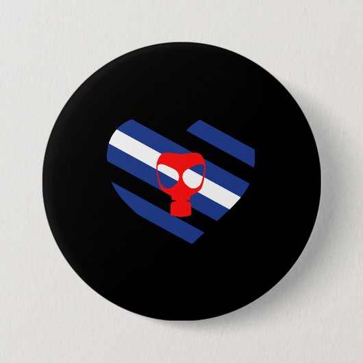 Masker trots ronde button 7,6 cm (Voorkant)