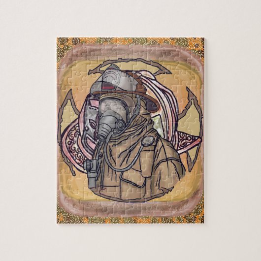 Masker Up Brandweerman puzzel Legpuzzel (Verticaal)