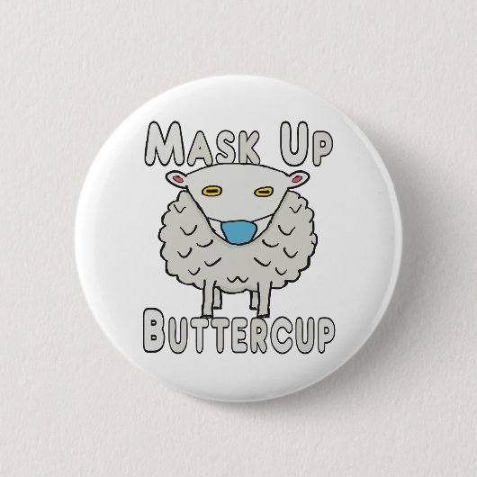 Masker Up Buttercup Ronde Button 5,7 Cm (Voorkant)