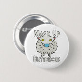 Masker Up Buttercup Ronde Button 5,7 Cm (Voorkant /achterkant)