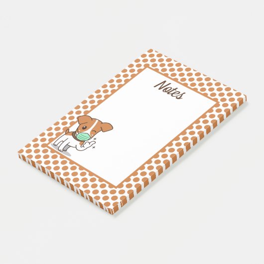 Masker Up Cute Dog Post-it® Notes (Schuin)