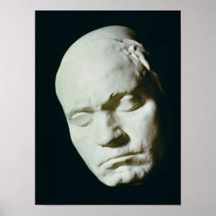 Masker van Beethoven, uit het leven genomen op de  Poster