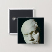 Masker van Beethoven, uit het leven genomen op de Vierkante Button 5,1 Cm (Voorkant /achterkant)