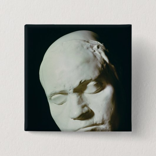 Masker van Beethoven, uit het leven genomen op de Vierkante Button 5,1 Cm (Voorkant)