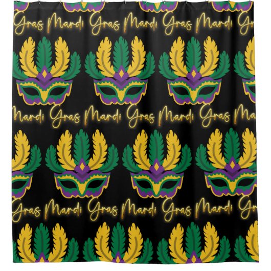 Masker van Mardi gras Douchegordijn (Voorkant)