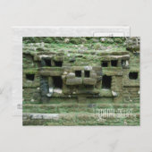 Masker van Mayan Jaguar Temple Lamanai Belize Briefkaart (Voorkant / Achterkant)