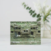 Masker van Mayan Jaguar Temple Lamanai Belize Briefkaart (Staand voorkant)