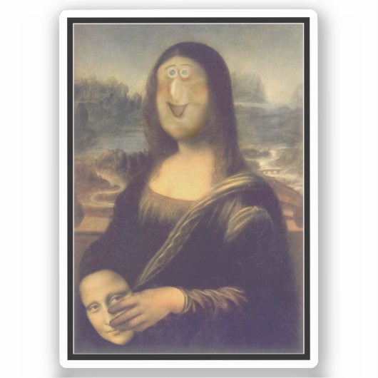 Masker van Mona Lisa Sticker (Voorkant)