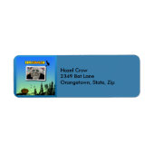 Masker van oud Man, heks en pompoen Adresetiketten Etiket (Voorkant)