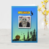 Masker van oud Man, vliegende heks en Jack o Lante Kaart (Gele Bloem)