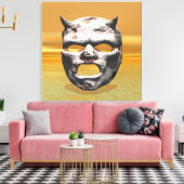 Masker van Steen Canvas Afdruk (Insitu (Woonkamer))