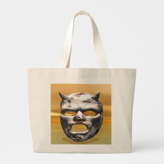 Masker van Stone Grote Tote Bag (Achterkant)