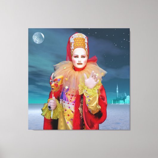 Masker van Venetië op canvas print (Voorkant)