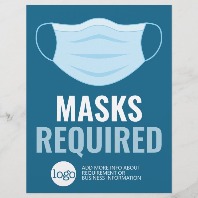 Masker vereist met Tekening plus extra Tekst (Voorkant)