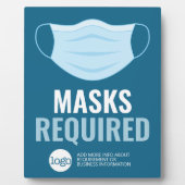 Masker vereist met Tekening plus extra Tekst Fotoplaat (Voorkant)