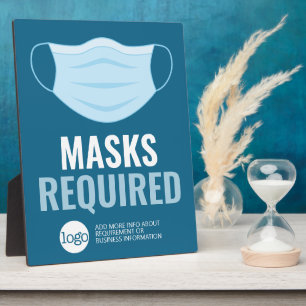 Masker vereist met Tekening plus extra Tekst Fotoplaat