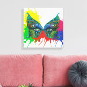 Masker - Vlinder Canvas Afdruk (Insitu (Woonkamer))