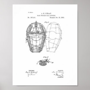Masker voor Baseball Catchers patent Poster