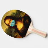 Masker voor gezicht. Mona Lisa in quarantaine. Mem Tafeltennisbatje (Zijkant)