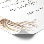 Masker Wearding Wedding Pampas Grass Sign Poster (Hoek)