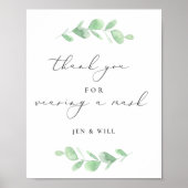 Masker Wearing Wedding Eucalyptus Branch Poster (Voorkant)