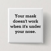 Masker werkt niet vierkante button 5,1 cm (Voorkant)