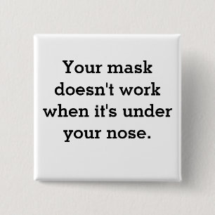 Masker werkt niet vierkante button 5,1 cm