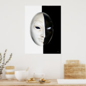 Masker (zwart-wit) poster (Keuken)
